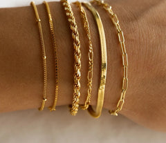 Snake Chain Bracelets Gold Plated Stainless Steel