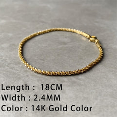 Snake Chain Bracelets Gold Plated Stainless Steel