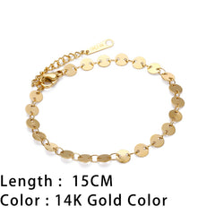 Snake Chain Bracelets Gold Plated Stainless Steel