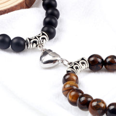 2pcs/set Couple Distance Beads Bracelet Natural Stone Bracelets