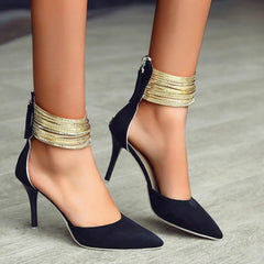 Ankle High Thin Heels Pointed Toe Lace-up Party Shoes