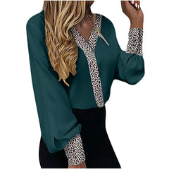 V-Neck Leopard Printed Shirts Summer Hot Top