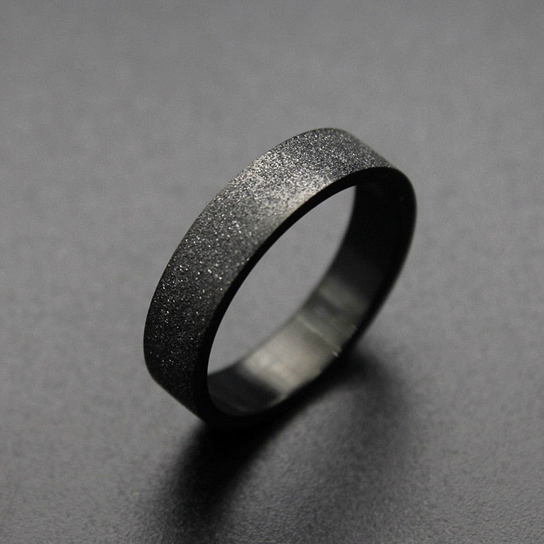 Simple 3mm 5mm Woman Men&#39;s Couple Black Titanium Ring Matte Finished Finger Ring Jewelry for Male Wedding Bands Gift