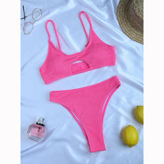 Rib Bikini Set Swimwear 2-Pieces Brazilian Swimming Suit