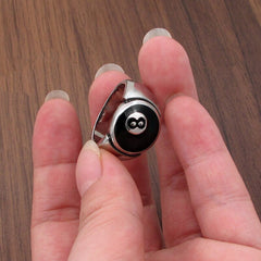 Stainless Steel Number Black 8 Eight Pool Billiard Ball Gear Ring