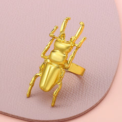 RM032  New Personality Cartoon Insect Beetle Alloy Finger Rings Popular Accessories Wholesale