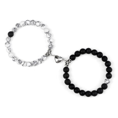 2pcs/set Natural Stone Beads Bracelet for Lovers Heart Magnet Attraction