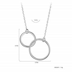 S925 Silver Mother Daughter Necklace Women Mother&#39;s Day Gift Two Interlocking Infinity Circles Pendant Necklaces