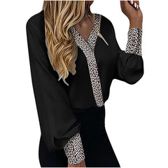 V-Neck Leopard Printed Shirts Summer Hot Top