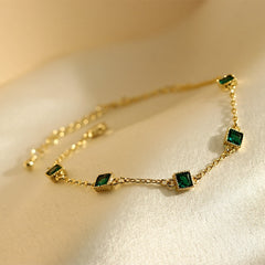 Shiny Green Crystal Bracelet