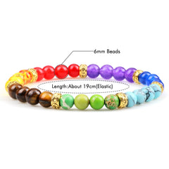 7 Chakra Reiki Healing Beads Bracelets 4 6mm Stone Beaded