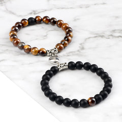 2pcs/set Couple Distance Beads Bracelet Natural Stone Bracelets