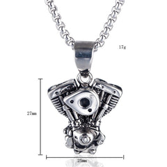 Stainless Steel Motorcycle Engine Punk Pendant