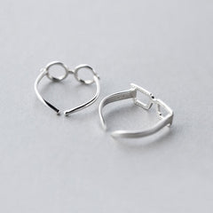 Fashion Glasses Frames Ring Simple Silver Color