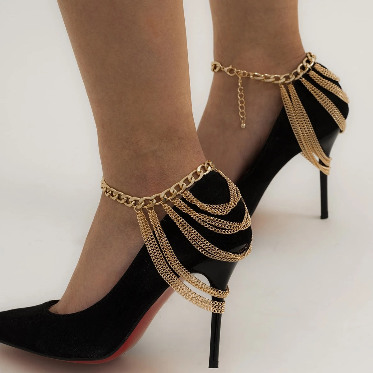 Multilayer Chain High Heel Shoe anklet