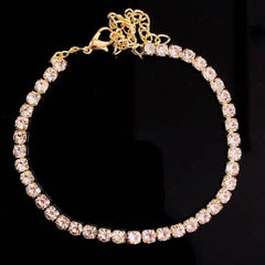 Rhinestone tennis Anklet Chain