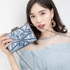 Acrylic Box Geometric  Evening Clutch