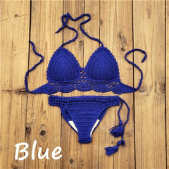 Hand Crochet Swimwear Sexy Crop Top Bikini Set