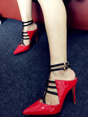High Heel Elegant Pointed Toe Strappy Stiletto Gladiator Pumps sandals