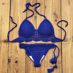 Hand Crochet Swimwear Sexy Crop Top Bikini Set