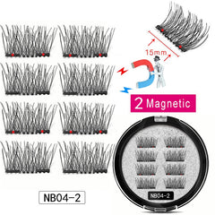 8Pcs Magnetic Eyelashes With 2 magnetic lashes 3D False Natural For Mink Eye lashes Extension Long faux cils magnetique