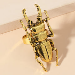 RM032  New Personality Cartoon Insect Beetle Alloy Finger Rings Popular Accessories Wholesale