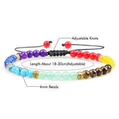 7 Chakra Reiki Healing Beads Bracelets 4 6mm Stone Beaded