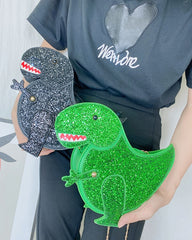 Fashion Sequins Dinosaur Crossbody Bags for Women Cute Glittery Shoulder Bag for Girls Funny Novelty Bag Lovely Small Purse 2022