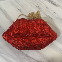 Lip Rhinestones Bling Purse Crystal Shoulder Diamond Handbags