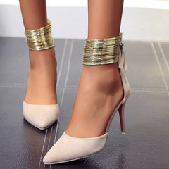 Ankle High Thin Heels Pointed Toe Lace-up Party Shoes