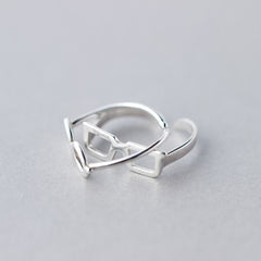 Fashion Glasses Frames Ring Simple Silver Color