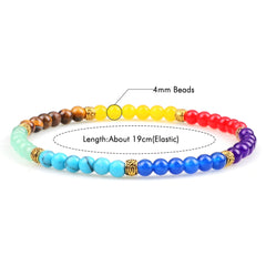 7 Chakra Reiki Healing Beads Bracelets 4 6mm Stone Beaded