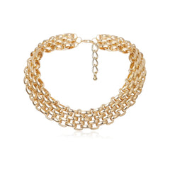 PuRui Punk Chunky Chain Choker Necklace for Women Hip Hop Gold Color Layered Collar Necklace Statement Fashion Jewelry