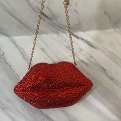 Lip Rhinestones Bling Purse Crystal Shoulder Diamond Handbags