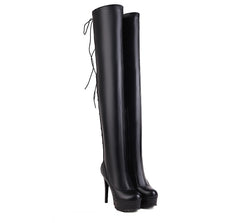 Over The Knee Boots Hollow Design High Heel Boots Platform Shoes