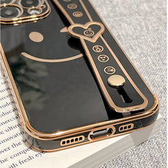 Plating Smiling Face Wrist Band Phone Case For iPhone