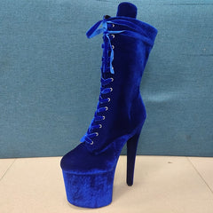 Lace Up Platform Ankle Boots Sexy Fetish Exotic Pole Dance Shoes Nightclub Stripper Heels