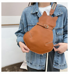 Cute Cat Chest Pack for Women Animal Shape Shoulder Crossbody Bag Fashion Handbag Ladies High Quality Top-Handle Bag Purses Ins