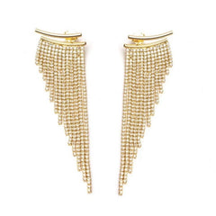 Lucile Gold Color Tassel Earrings