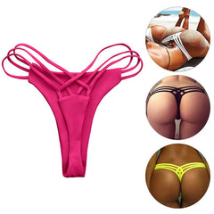 Stylish G-string Cross-Strap Bikini Bottoms