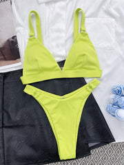 Halter Brazilian Bikini Swimwear Set Ring Bathing Suit