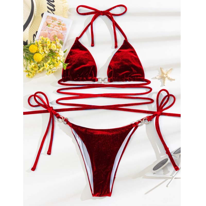 Micro Bikini Thong Criss Cross Swimwear Beachwear Bathing Suit