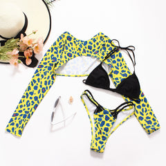 Leopard Print 3 Piece Bikini Set