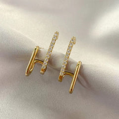 Trista U-shaped Gold Color Earrings