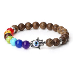 7 Chakra Bracelets Men Natural Tiger Eye Stone Lava Onyx Agates Beads Bracelet