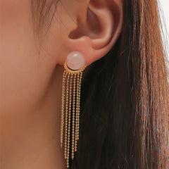 Lucile Gold Color Tassel Earrings