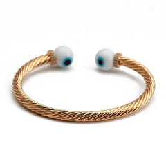 Lucky Eye Turkish Blue Evil Eye Bangle Copper Adjustable Fatima Hand Charm Cuff Bracelet