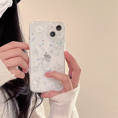 3D Crystal Bear Glitter Phone Case For iPhone