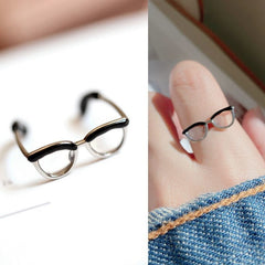 Trendy Cute Glasses Ring