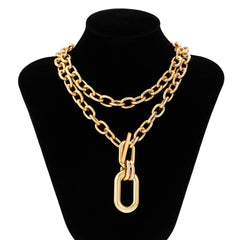 PuRui Punk Chunky Chain Choker Necklace for Women Hip Hop Gold Color Layered Collar Necklace Statement Fashion Jewelry